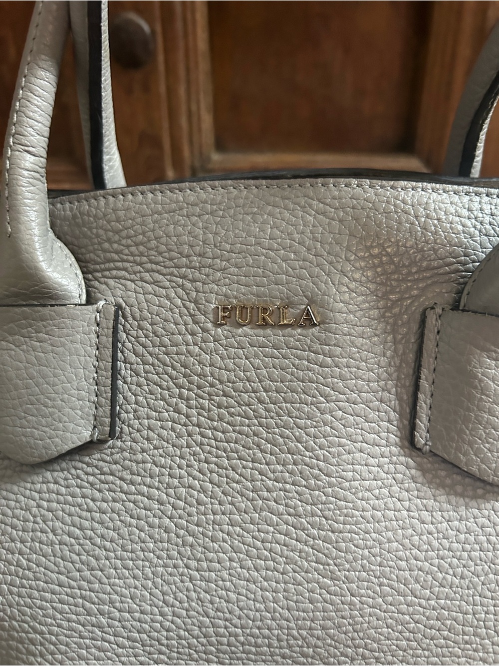 Furla Alba Medium gray pebbled Leather in light Onice gray tote - Picture 3 of 15